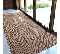 Grand paillasson Long et Fin pour Centre Commercial Porte d'entrée extérieur intérieur rayé Gris café Cuisine Tapis Anti-dérapant Porte Tapis de Sol-rayé B café,60x200cm