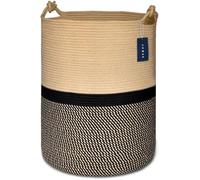 Grand panier à linge, 39,9 x 55,1 cm, panier en corde de coton, marron/noir