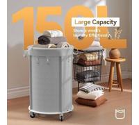 Grand panier à linge à roulettes 150 l, haute qualité, 52 cm