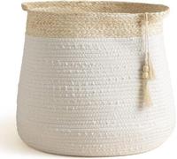 Grand panier à linge blanc avec poignée et brosse pour ranger les jouets dans la chambre de bébé