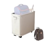 Grand panier à linge - Conception anti-poussière, cadre en toile robuste démontable, cuve de lavage portable légère, récipient de rangement pliable | Porte-vêtements à roulettes pour garçons et filles