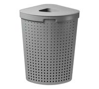 Plast Team – Panier à linge Seoul d'angle 62 L en plastique avec couvercle Gris