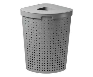 Grand Panier à linge d'angle en plastique 62 litres - Gris