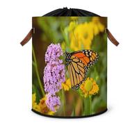 Grand panier à linge en forme de papillon - Panier de rangement pliable en tissu avec couvercle à cordon de serrage