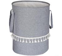 Grand panier à linge en jute avec coton et lin, grand bac de rangement pliable pour vêtements et jouets, panier en fibre naturelle avec poignées, organiseur lavable pour chambre à coucher (coton)