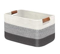 Grand panier à linge pliable, panier à vêtements pour couverture, jouet, serviettes, paniers tissés pour rangement, chambre d'enfant, décoration d'intérieur, salon 54,9 x 38,1 x 30 cm, gris dégradé