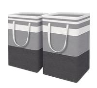 Grand panier à linge pliable pour dortoir familial, imperméable, sur pied, avec poignées allongées, capacité de 75 l, panier de rangement pratique (A, taille unique)