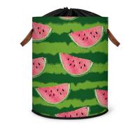 Grand panier à linge pliable pour fruits et pastèques - Panier de rangement en tissu avec couvercle à cordon de serrage