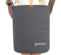 Grand panier à linge rigide, boîte de rangement en tissu, gris foncé, 50 x 38 cm