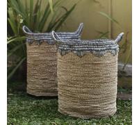 Grand panier à linge Rootz NIAS | Panier pour plantes | Grand panier de rangement en jonc de mer