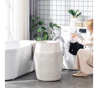 Grand panier à linge tissé en corde de coton – 256 cm de haut – Panier de rangement pour chambre à coucher/buanderie