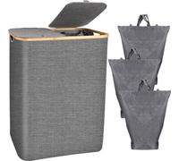 Grand panier à linge XXL en tissu beige