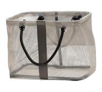 Grand panier de bain portable en maille 26 cm (style court gris) | Spacieux de 26 cm, peut contenir des serviettes de savon, idéal pour les voyages, la natation et les routines quotidiennes
