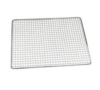 Grand panier de barbecue pour griller le poisson et la viande - Grille en fil de fer avec finition argentée 50 x 30 cm (40 x 30 cm)