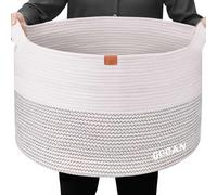 Grand panier de rangement en corde, dimensions 55 x 35 cm (hauteur x profondeur), avec poignées, idéal pour le linge et les serviettes. Panier à linge tressé, parfait pour le rangement dans la salle d