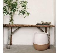 Grand panier en corde de coton tissée - 43 x 43 cm, paniers de rangement ronds décoratifs pour chaussures, jouets ou couvertures - panier à linge avec poignées, panier de plafond