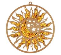 Grand panneau solaire avec cadre en résine ambre, diamètre 30 cm