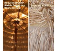 Grand parasol d'extérieur, parasol de plage avec protection UV et résistance à l'eau (couleur naturelle) - Ø 3,0 m