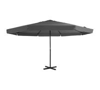 Grand parasol en aluminium blanc de 500 cm de diamètre avec mécanisme à manivelle - Protection contre les UV et la pluie pour terrasse, jardin et balcon - Support stable de 3 m - Housse en polyester