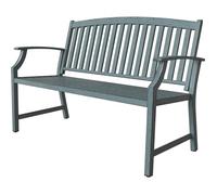 Grand patio Banc Exterieur 3 Personnes, Chaise Longue de Jardin pour Exterieur, Terrasse, Balcon, Veranda, Protéger du Vent et de la Pluie, Tout Métal (Bleu Clair)