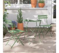 Grand patio Bistro Set 3 pièces Premium Acier Pliable Vert