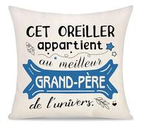 Grand-père Housse de Coussin offerte par ma Petite-fille et mon Petit-fils | Cet Oreiller Appartient au Meilleur Grand-père de l'univers,Cadeaux pour la fête des Grands-pères,l'anniversaire et Noël