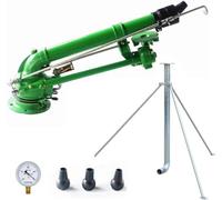 Grand pistolet à pluie amélioré avec base trépied robuste, arrosage de grande surface à 360 degrés, angle d'élévation réglable, pour l'irrigation des terres agricoles et la suppression de la poussière