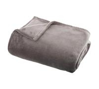 Grand plaid en Flanelle uni - 180x130 cm - Gris