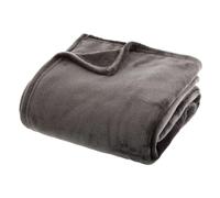 Grand plaid en Flanelle uni - 180x130 cm - Gris foncé