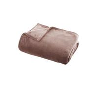 Atmosphera - Grand plaid en flanelle uni - 130x180 cm - Rose