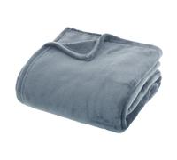 Grand Plaid en flanelle uni - 230x180 - Bleu Orage