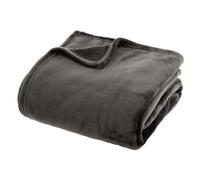 Grand Plaid en flanelle uni - 230x180 - Gris foncé