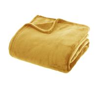 Grand Plaid en flanelle uni - 230x180 - Ocre