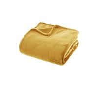 - Grand Plaid en flanelle uni - 230x180 - Ocre - OLLIS