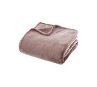 Atmosphera – Plaid uni en flanelle – 180 x 230 cm – Rose