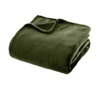 Grand Plaid en flanelle uni - 230x180 - Vert Kaki