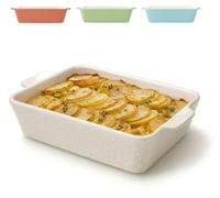 Grand plat à gratin – Plat à lasagnes en céramique – Bords très hauts – Plat à gratin pour tiramisu et gratins – Plat à lasagnes – Blanc