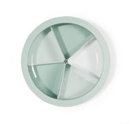 Grand plateau à goûter avec compartiments amovibles, boîte de rangement empilable en ABS/PP pour bonbons et fruits secs, design décoratif pour cuisine et salon, 28,5 x 28,5 x 8 cm, bleu (vert)