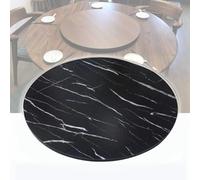Grand plateau tournant Lazy Susan en bois pour table de salle à manger ronde, plateau de service rotatif pour la maison, plateau tournant de 76,2 cm, 101,6 cm, marbre noir, 50 cm