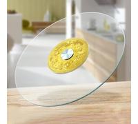 Grand plateau tournant Lazy Susan en verre trempé de 76,2 cm - Plateau de service rond robuste pour table de salle à manger, plateau transparent pivotant pour un service et un divertissement faciles