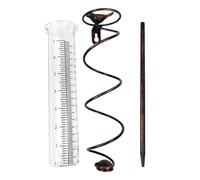 Grand pluviomètre à marquage gras avec piquet en métal réglable pour une mesure précise des précipitations dans le jardin et un pluviomètre décoratif en fonte à suspendre pour l ' extérieur