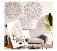 Grand pochoir de peinture motif mandala fleur réutilisable