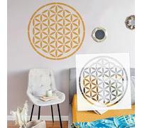Grand pochoir réutilisable en forme de fleur de vie pour salle de méditation, motif mandala, décoration d'intérieur sur murs, meubles, toile, bois, tissu, 30 cm x 30 cm