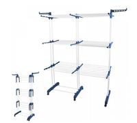 Grand portant à vêtements en métal autoportant et pliable-Extensible-XJING-Gain de place-Avec roulettes-Adapté aux balcons