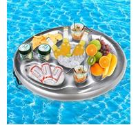 Grand porte-gobelet gonflable 2 en 1 pour boissons et collations, 8 trous, 70 x 50 cm, pour piscine, fêtes, parcs aquatiques, plag