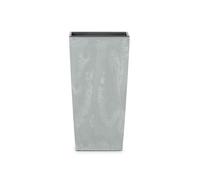 Grand pot de fleurs carré ""Urbi Square"" design béton gris 40x40x75cm