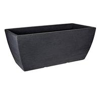 Grand pot de fleurs design en anthracite, 80 x 40 cm, XXL, plastique, rectangulaire, couleur gris foncé