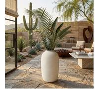 Grand Pot de Fleurs en Béton 30x51cm, Style Rustique, Vase Haut de Jardin pour Salon et Terrasse