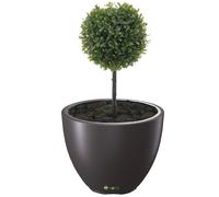 Grand pot de fleurs Pot ⌀ 57cm H:43,5 cm Rond Anthracite avec insert Pot de plantes Terrasse Jardin Balcon Stylé Moderne Élégant Capacité 56 L Plastique Extérieur Résistant aux UV Intérieur