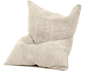 Grand pouf en velours côtelé Azomor pour usage intérieur, avec housse amovible et lavable